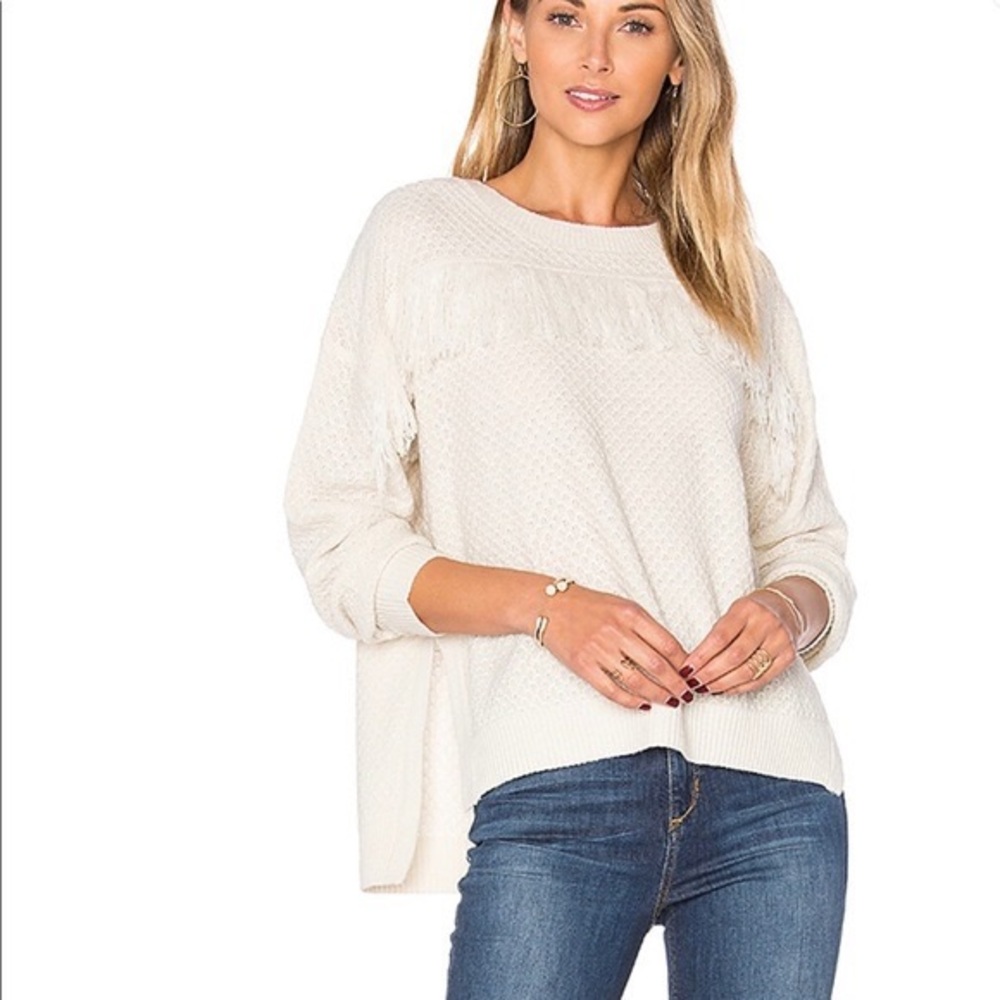 Cupcake and Cashmere Ray Fringe Sweater | SMALL